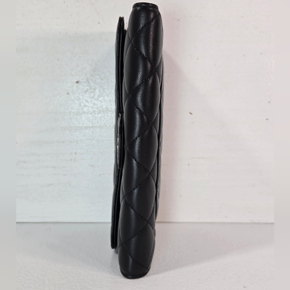 Chanel Classic CC Trifold Quilted Black Lambskin Flap Wallet - Picture 7 of 15